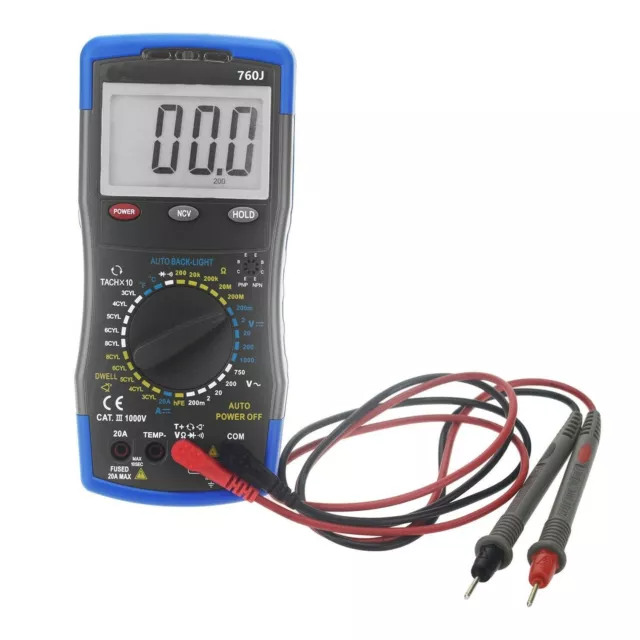 HP-760J Digital Automotive Multimeter Car Engine Analyzer AC/DC Capacity Meter