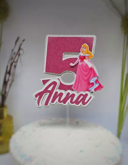 Personalisierte CakeTopper Princess Geburtstag Tortenfigur Aurora Birthday Prinz