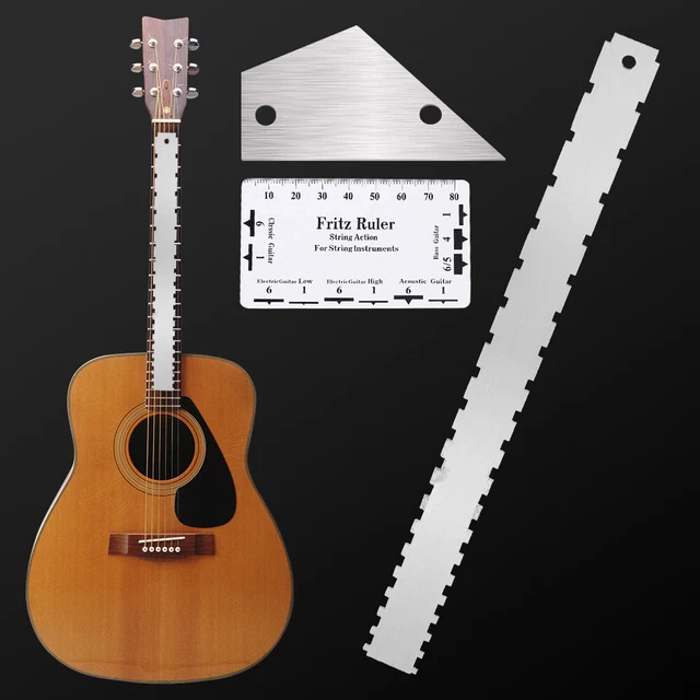 GUITAR FINGERBOARD RULERS Stainless Steel Guitar Measuring Ruler ...