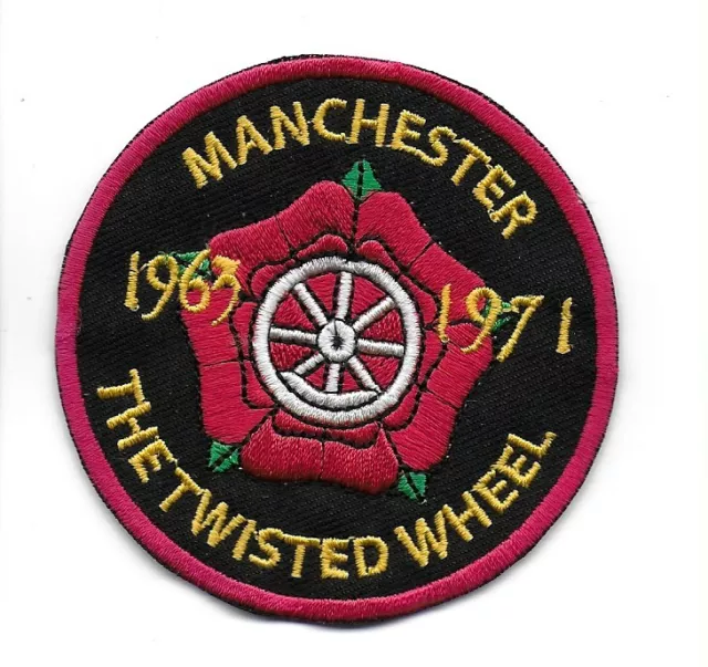 NORTHERN SOUL :  MANCHESTER TWISTED WHEEL  Embroidered Iron Sew On Patch Badge