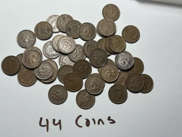 1900 To 1907 Au Indian Cent Lot / 44 Coins /  Common Dates But Sharp Coins