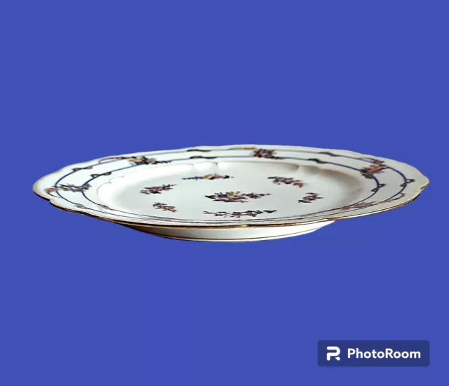 Antique Sevres Republic de France Porcelain Scallop Plate/Hand Painted/ Floral. 3