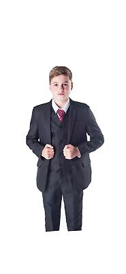 Boys Suits 5 Piece Wedding Suit Prom Page, Age 9-10 Years, Formal Party In Black