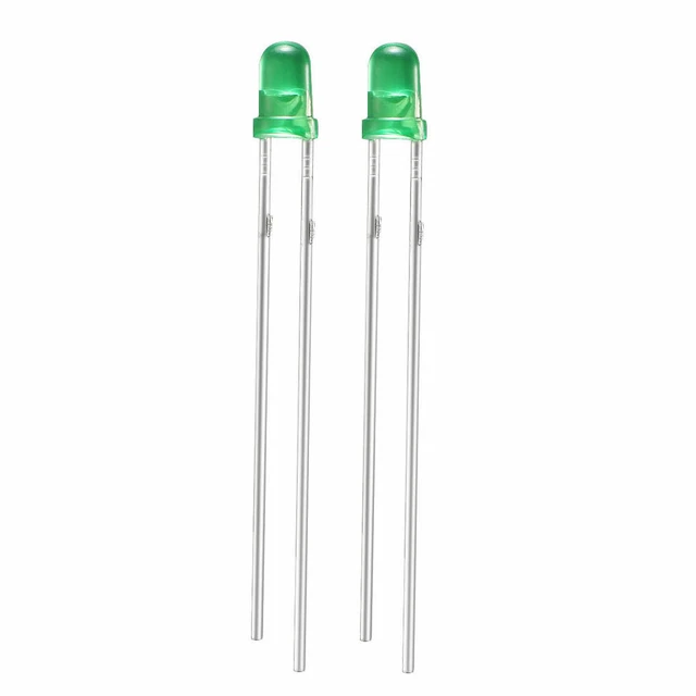 30pcs 3mm Lime Green LED Diode Electronic Component Emitting Light 2.8-3.2V