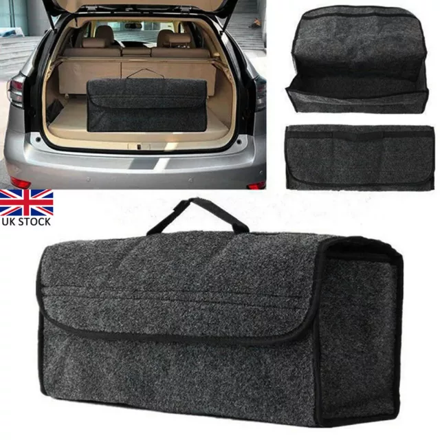 Car Boot Organiser Large Carpet Storage Bag Tools Travel Tidy Hook Loop Case