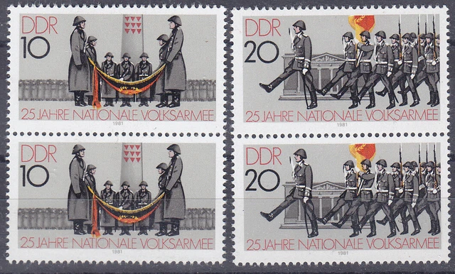 Briefmarken DDR Mi Nr. 2580-81 25 J.NVA **