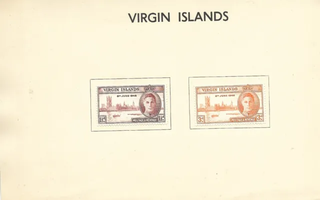8/6/46 King George V1 Victory & Peace Mint Hinged Virgin Islands Stamps