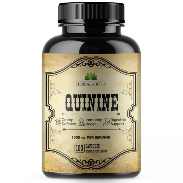 Quinine 100 Capsules - Muscle, Cramp Defense and Overall Digestive Health