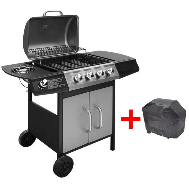 Gasgrill Grillwagen BBQ Grill Grillstation Griller 4 + 1 Brenner Seitenbrenner