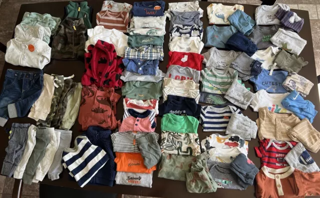 Large Baby Boy  Newborn Clothes Lot - Many New With Tags!