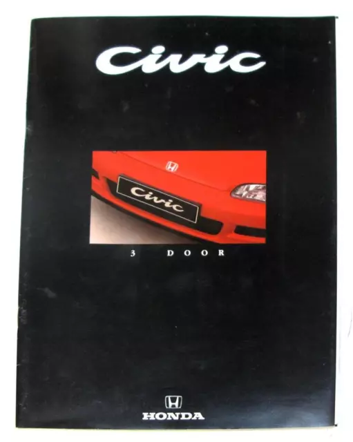 HONDA Civic Car Sales Brochure c1992 3 Door #HBR-0017