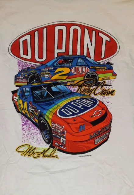 Vintage Rare Du Pont Jeff Gordon 1997 Nascar Racing T Shirt White Large