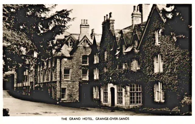 Grange Over Sands Cumbria Real Photograph Postcard C1950 The Grand Hotel