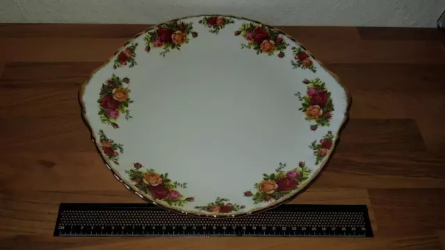 Royal Albert - Old Country Roses - Servierteller Kuchenteller 31cm -Gold Vintage