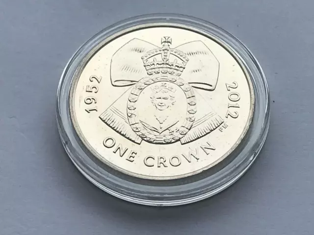 2012 Ascension Islands Queen Elizabeth Ii Diamond Jubilee One 1 Crown Coin