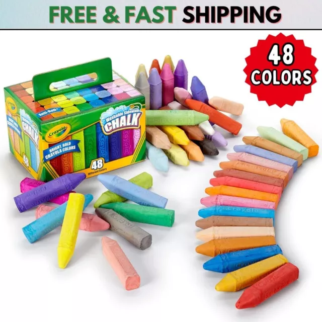 CRAYOLA Washable Sidewalk Chalk, 48 Distinct Colors, For Kids Activities & Games