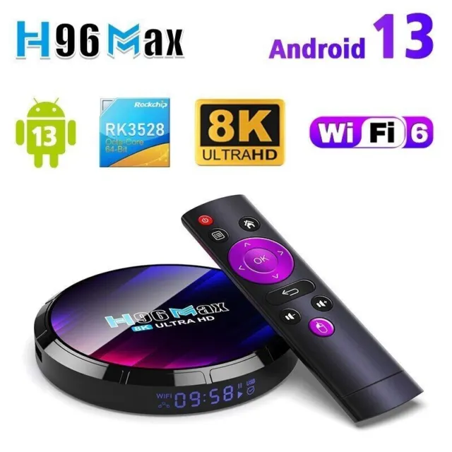 Android TV Box H96 MAX RK3528 4GB RAM 64GB ROM Android Box 2.4G/5.8G WiFi6 4K