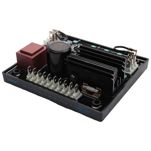 AVR Regolatore Di Tensione Automatico 2.8kW Per Generatore - 6 Fili, Foro 97.2mm, Condensatore 250V 220uF, Mezzaluna Nera - 4