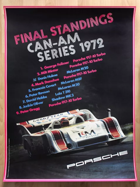 orginal Porsche Plakat Poster "Sieger Serie CAN-AM 1972" Legende Porsche 917