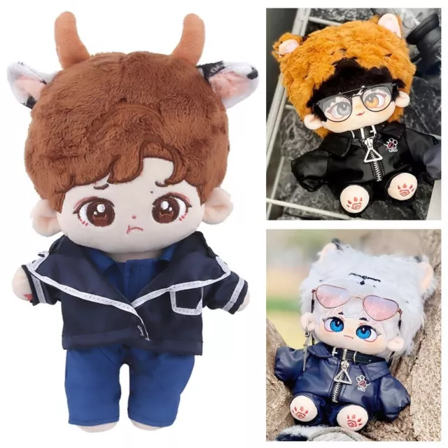 20cm Doll Outfit Plush Doll's Clothes Doll Pants Accessories PU Leather Jacket