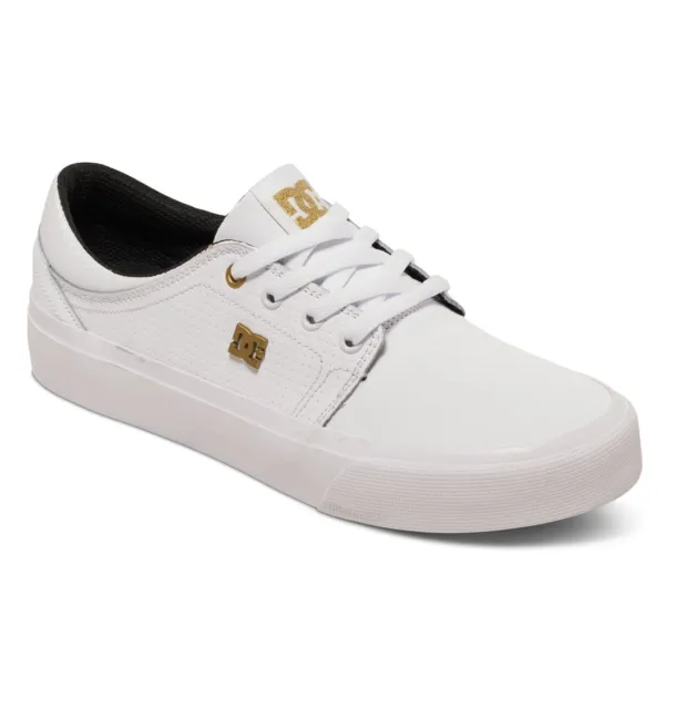 Scarpe Donna Skate DC Shoes Trase LE Bianco White Gold Schuhe Chaussures Sneaker