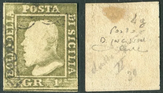 1859 Alte USA Italienisch Sizilien 1 Weizen Sächsischer 4g Double Gravur 508