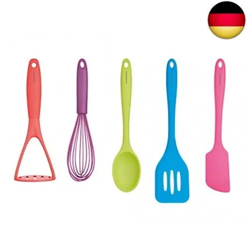 KitchenCraft Colourworks Küchen-Utensilien-Set mit Geschenkbox, 5-Teilig, bunt