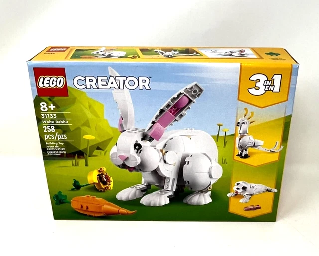Lego Rabbit Toy LEGO® CREATOR 31133 White Rabbit 3-in-1, Parrot and Seal Pup 258 Pieces ...
