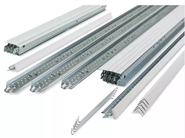 10m2 weiß abgehängtes Deckengitter System Kit 600x600 x 24 mm Komplettrahmen T-Shirt