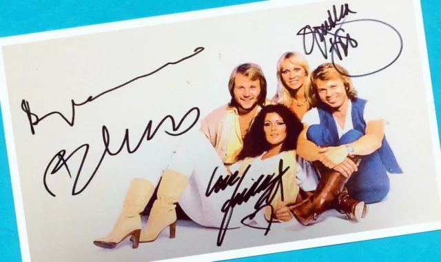 ABBA - SUPER - RARITÄT - AK Bild - Print Copie - 18 x 10 + Signierte POP - AK