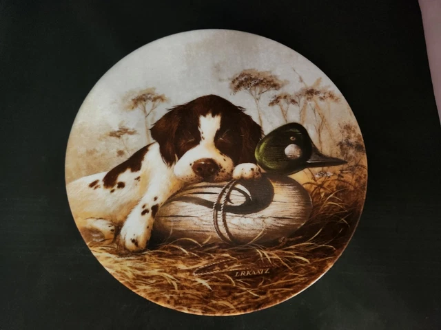 Edwin M Knowles 1987 Field Puppies Dog Tired The Springer Spaniel Plate 9651 I