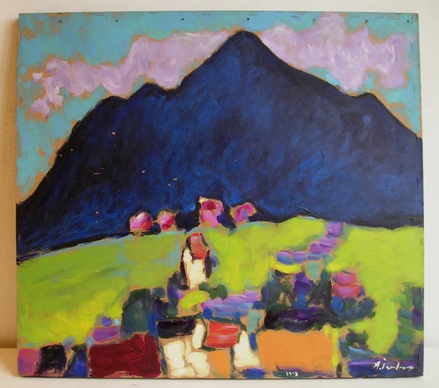 BLAUER REITER LANDSCHAFT OBERSTDORF Quadro Avanguardia russa Russian avantgarde