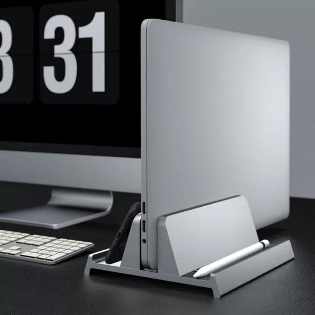 Vertical Laptop Stand for Macbook Air Pro  Desktop Stand Adjustable Dock Size