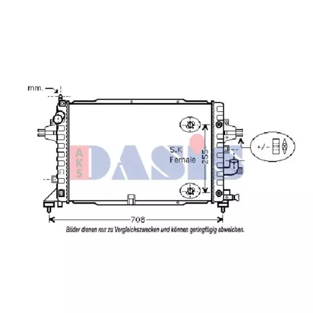 AKS DASIS Radiatore Acqua Motore Saldato per Opel Zafira B A05 1.9 CDTI