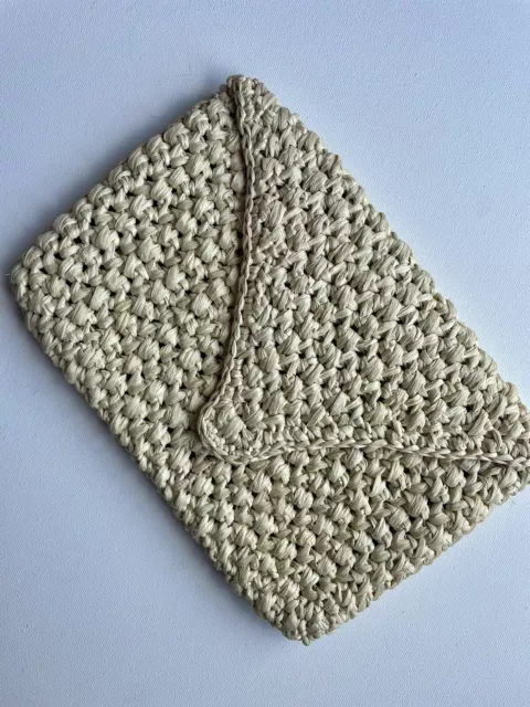 Boho Rattan Woven Handbag envelope clutch Straw Knitted Bag Summer Beach