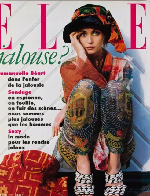 Emmanuelle Beart Rare French Elle Magazine 1990s Vintage Fashion Paris