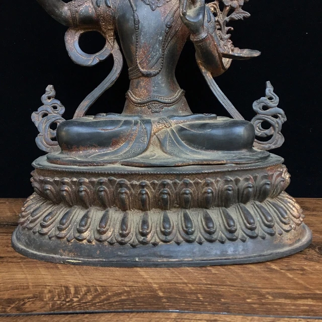 Chinese Exquisite Handmade Guanyin Bronze Statue 3