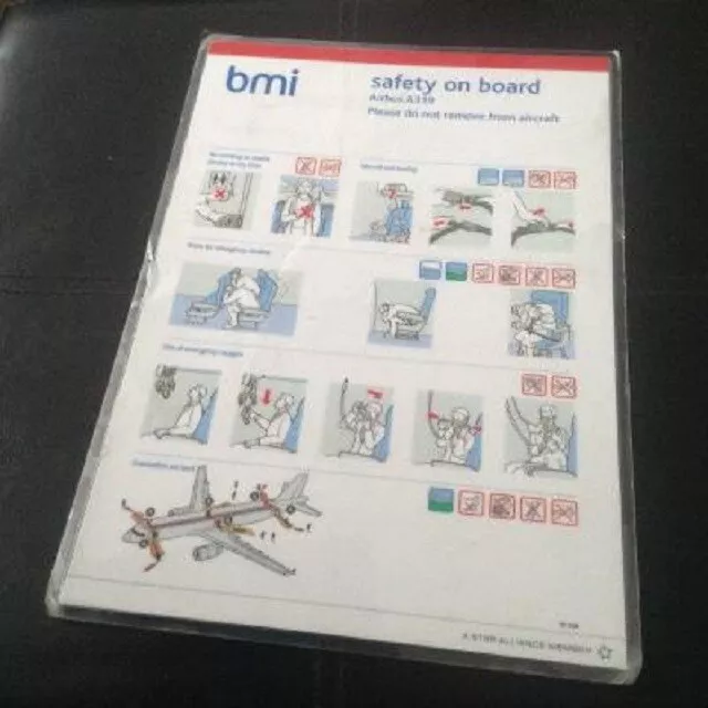 Airline safety card - Airbus A319 - BMI