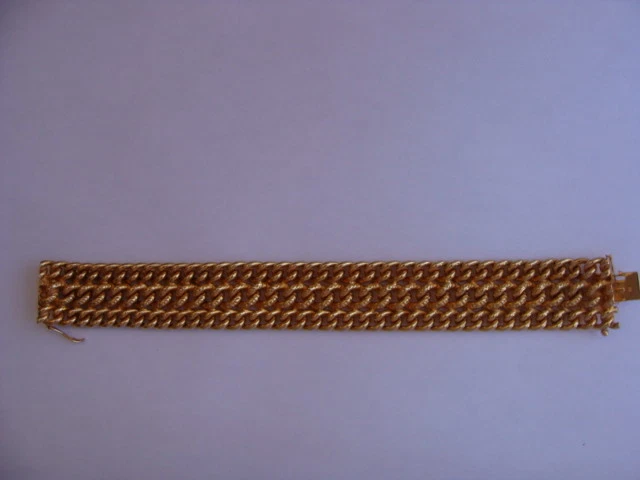 Bracelet Gourmette Américaine Plaqué Or 18 Carats - 19 Cm - Bijouxia Style
