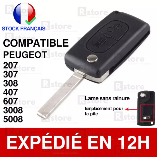 coque de clé pour Peugeot 207 307 407 308 3008 5008 Partner expert Cit