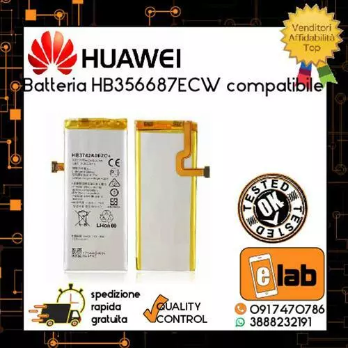 BATTERIA PER HUAWEI HB3742A0EZC+ ASCEND P8 LITE ALE-L21 2200 mAh ZERO CICLI PILA