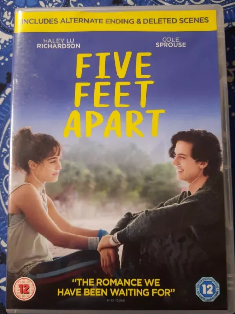 Five Feet Apart (DVD, 2019) Haley Lu Richardson, Cole Sprouse (Región 2, Reino Unido)