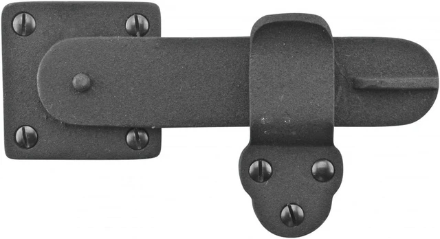 Door Latch 5 3/4 In. Black Wrought Iron Gate Latch/Barn Door Latch Lock with Mou