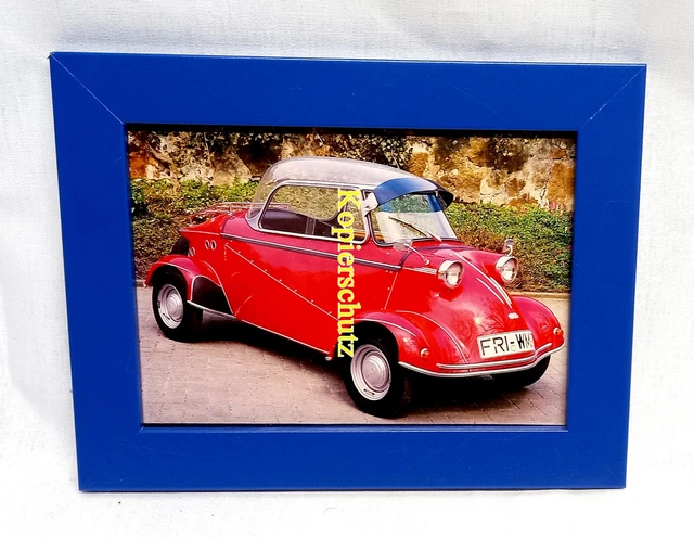 Werbung -  Tiger 500 Messerschmitt - in Holz / Echtglas gerahmt - 16 x 21 cm