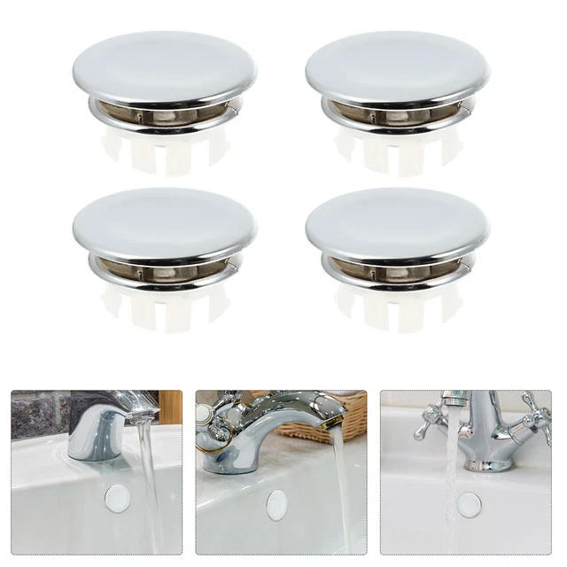 4 Pcs Sink Overflow Cap Hole Cover Dresser Decor Drain Cover Sink Overflow Ring
