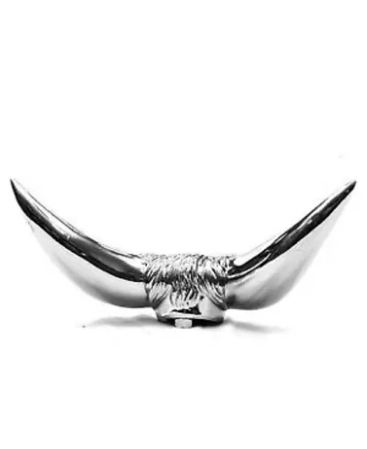CHROME BULL HORNS Hood Ornament Freightliner Kenworth Peterbilt Mack