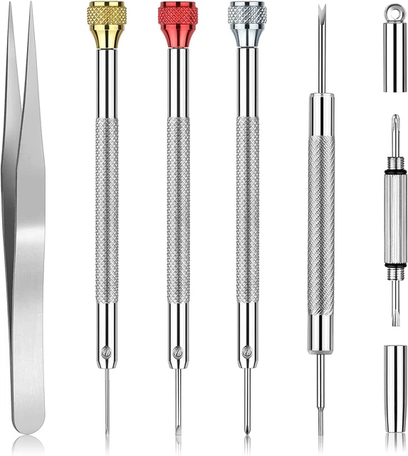 Tournevis De Précision Horlogerie - Set 5 Pièces Avec 5 Embouts De Rechange, Tailles 0.8 à 1.6 Mm | Pour Montres, Bijoux, électronique