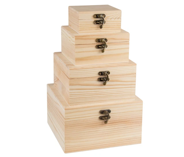 CVUTOVO Transparente Holzbox 20x20x10 Cm - Aufbewahrung Für Schmuck & Sammlerstücke