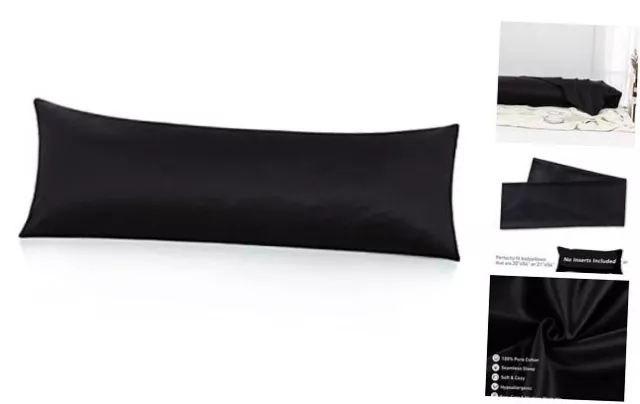 Body Pillow Cover, 100% Cotton, 800 Thread Count, Soft 21"x 54" Black