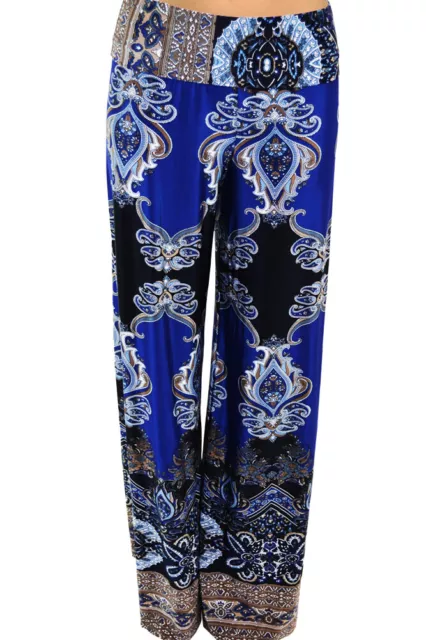 New Palazzo Pant Wide Leg Legged Vintage Floral Paisley Print Yoga Pants